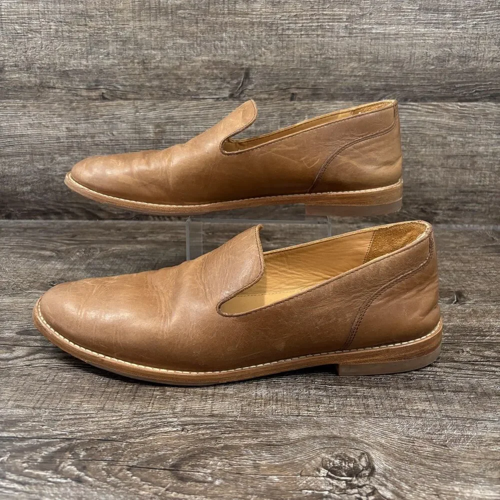Tecovas Monterey Loafers Men's 10.5 D Brown Leather Handmade Slip On Dress Shoes